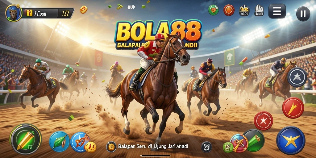 Gameplay balapan yang seru dan menegangkan di BOLA88.