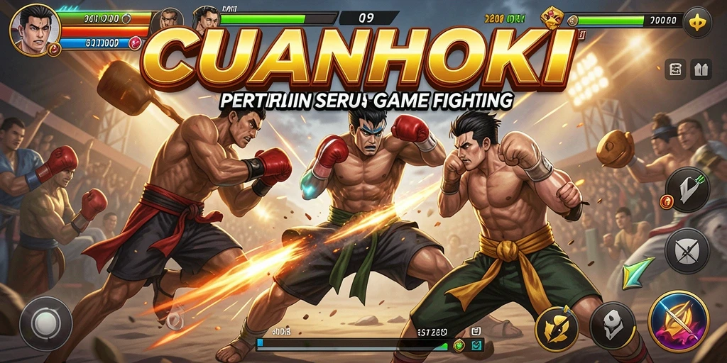 Tampilan gameplay CUANHOKI yang mendebarkan dengan pertarungan dinamis.