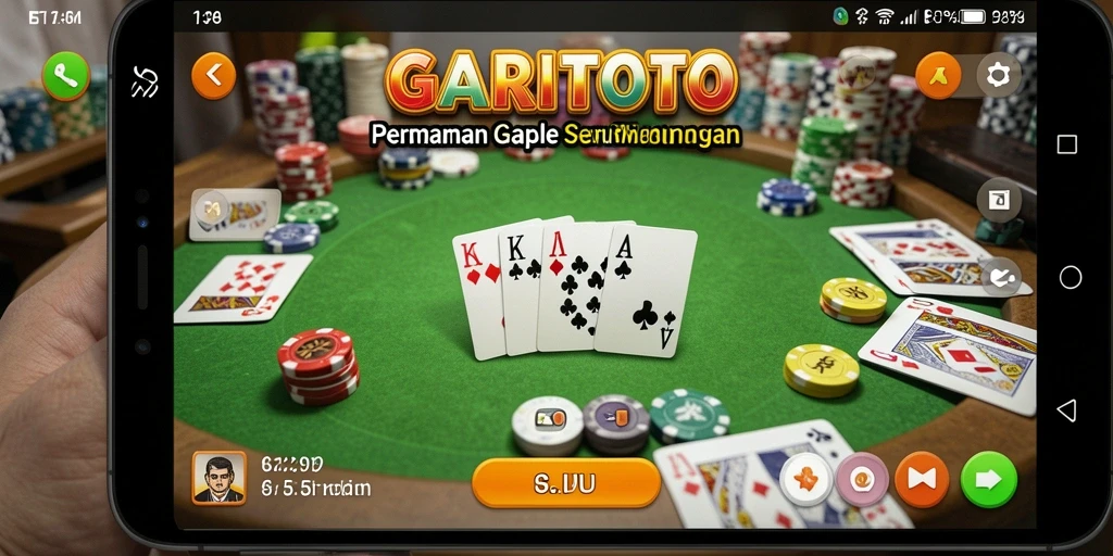 Gameplay GARITOTO menampilkan suasana seru permainan Gaple.