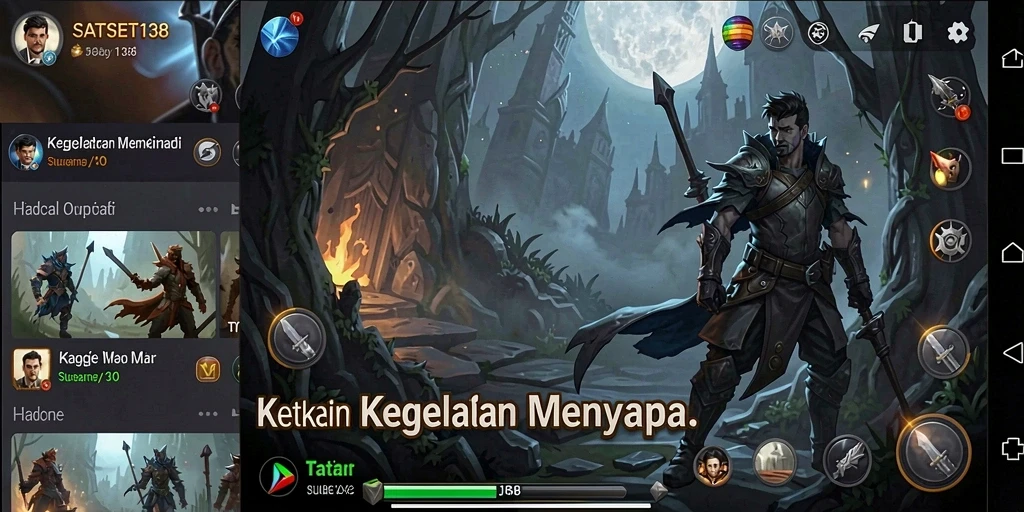 Screenshot menunjukkan karakter berlari dalam kegelapan mencekam.