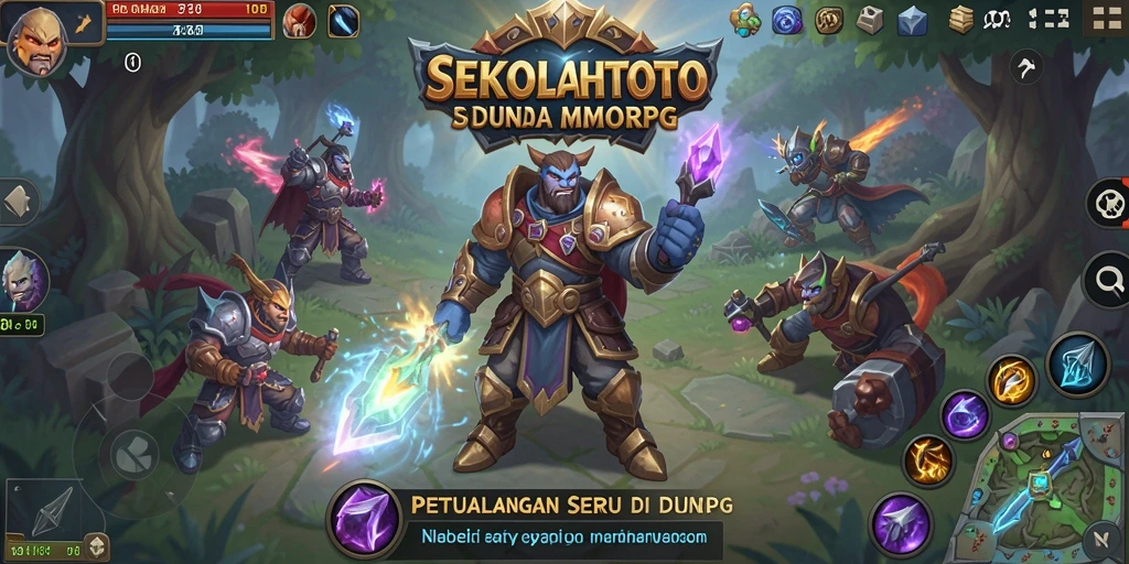 Screenshot gameplay <strong>SEKOLAHTOTO</strong> yang menampilkan aksi epik dan dunia yang indah.