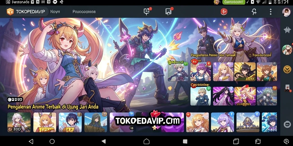 Tampilan gameplay TOKOPEDIAVIP yang menarik dengan berbagai pilihan Anime.